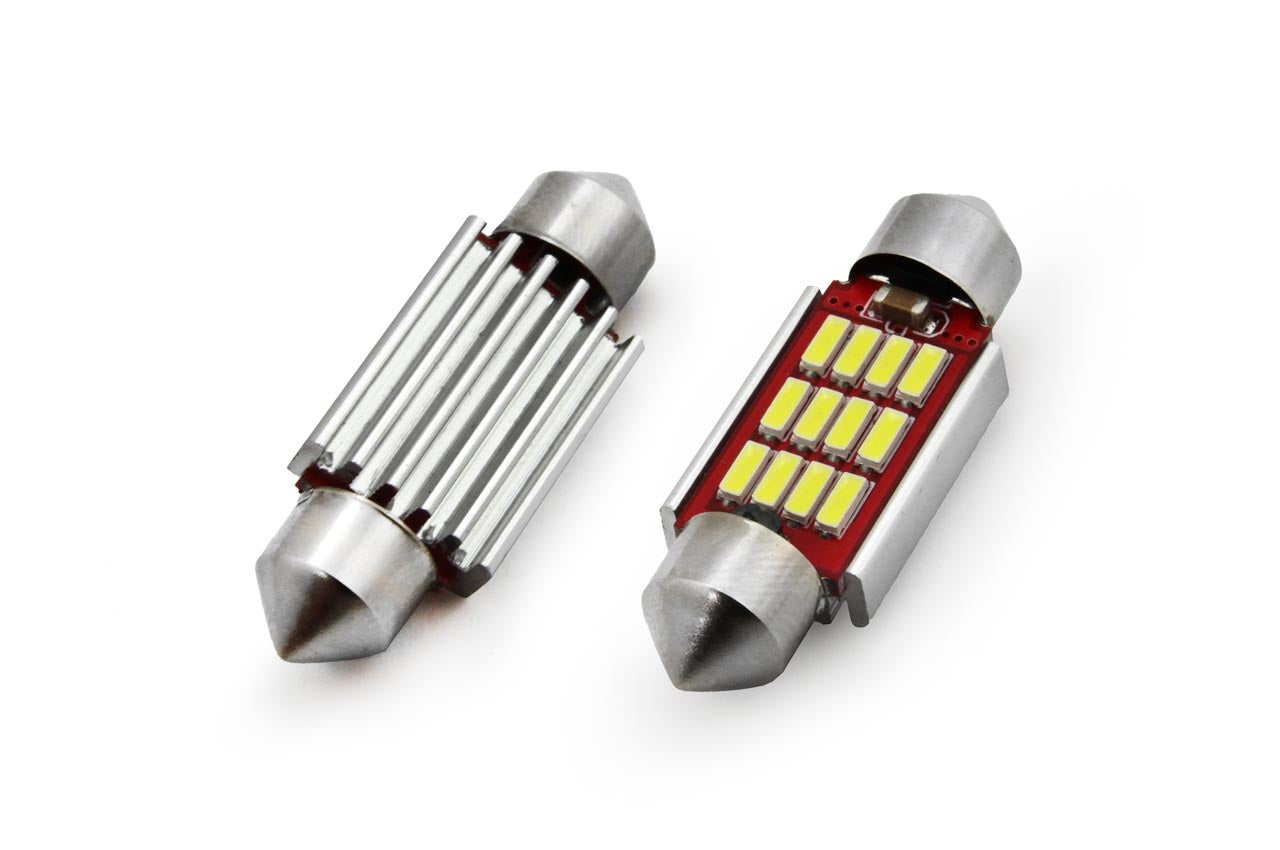 Dome - 39MM LED - CANBUS - 12SMD - 4014 - 12/24V - 2 stuks - wit Dome - 39MM LED - CANBUS - 12SMD - 4014 - 12/24V - 2 stuks - wit